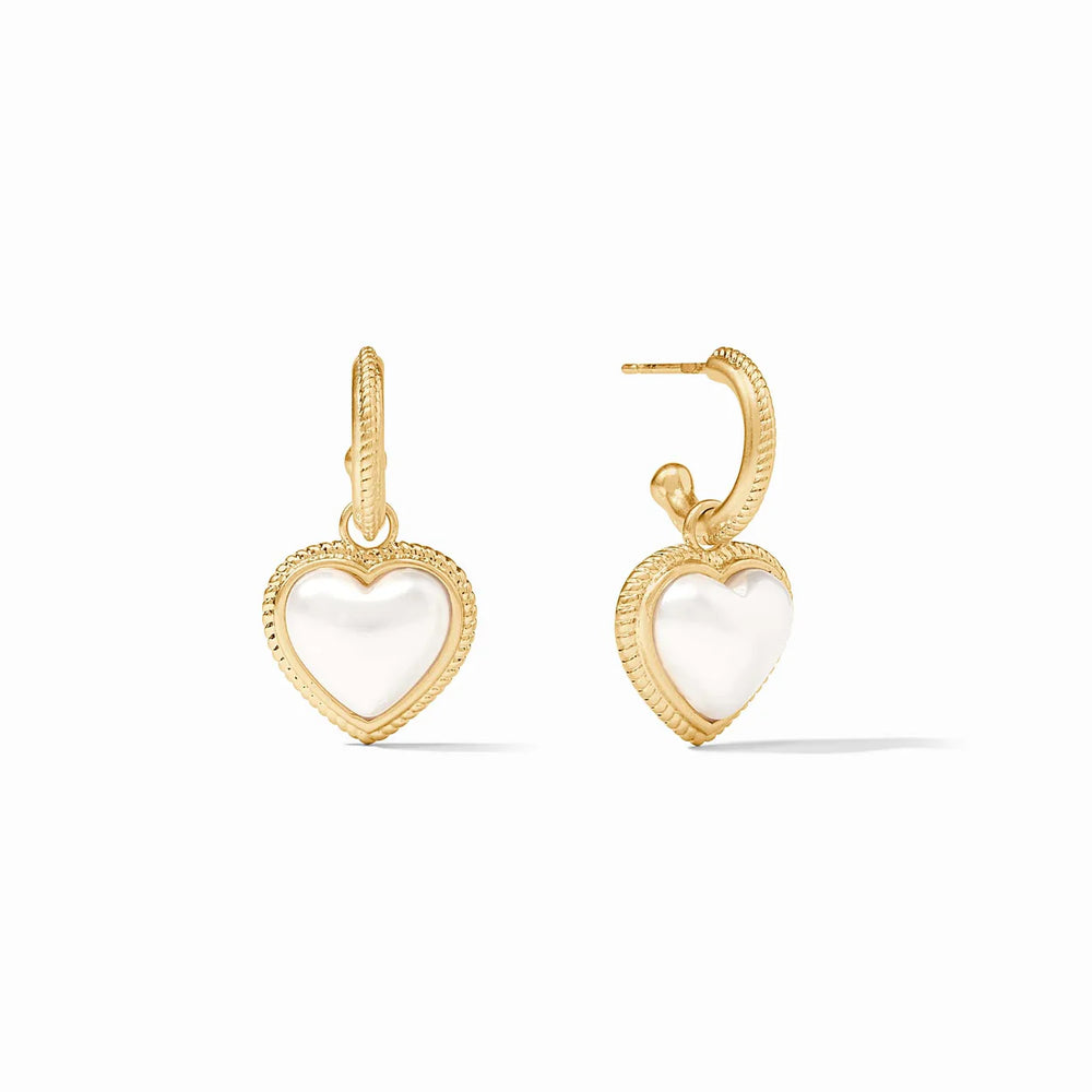 Heart Hoop & Charm Earring Pearl