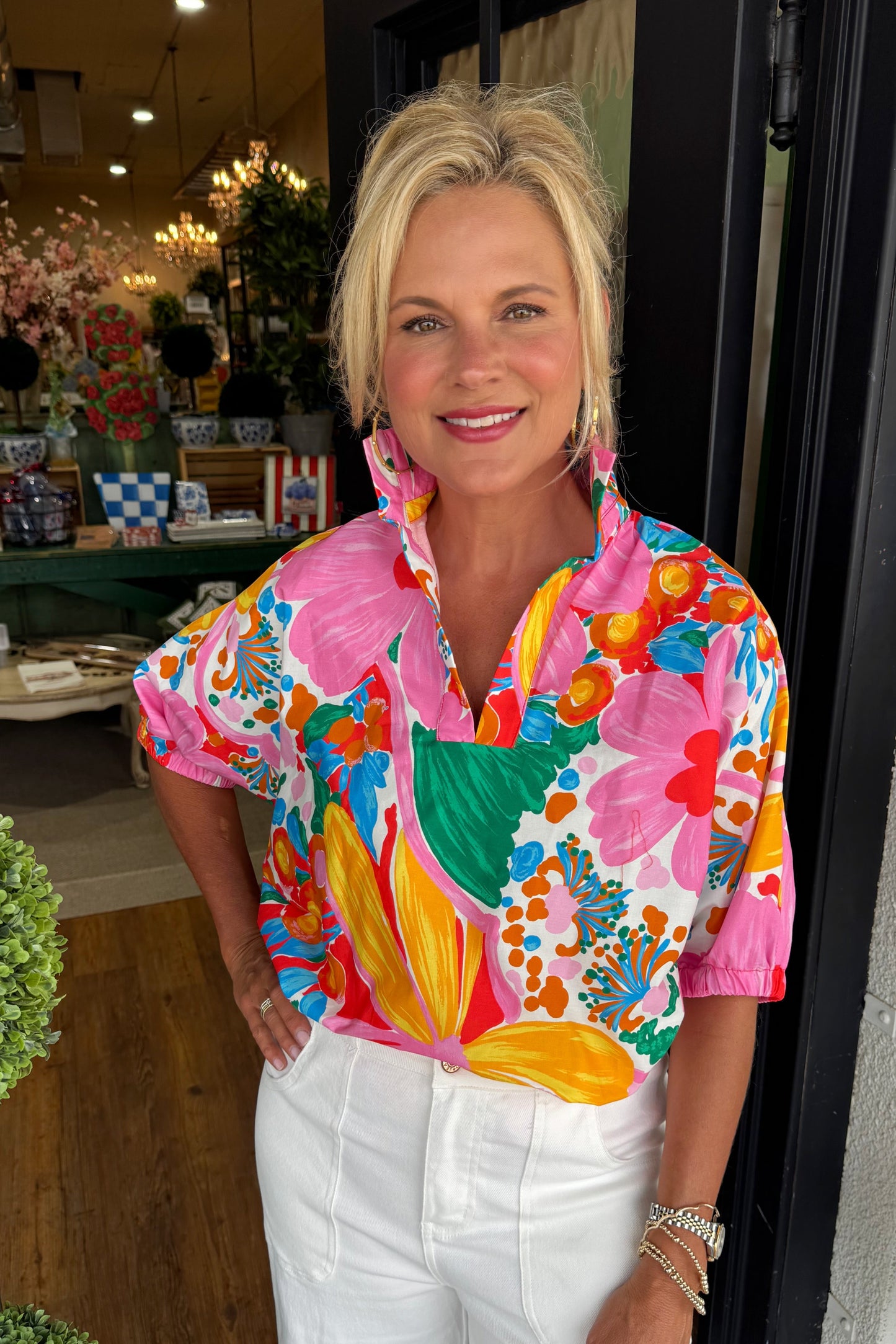 Blakely Gardenscape Floral Top