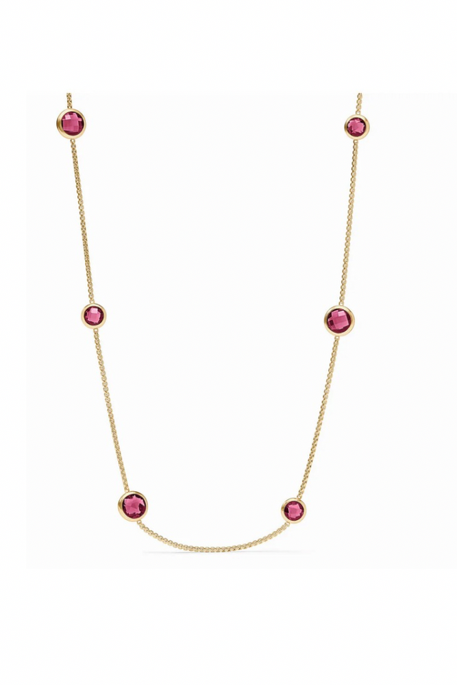 Rainbow Station Necklace - Tourmaline Pink