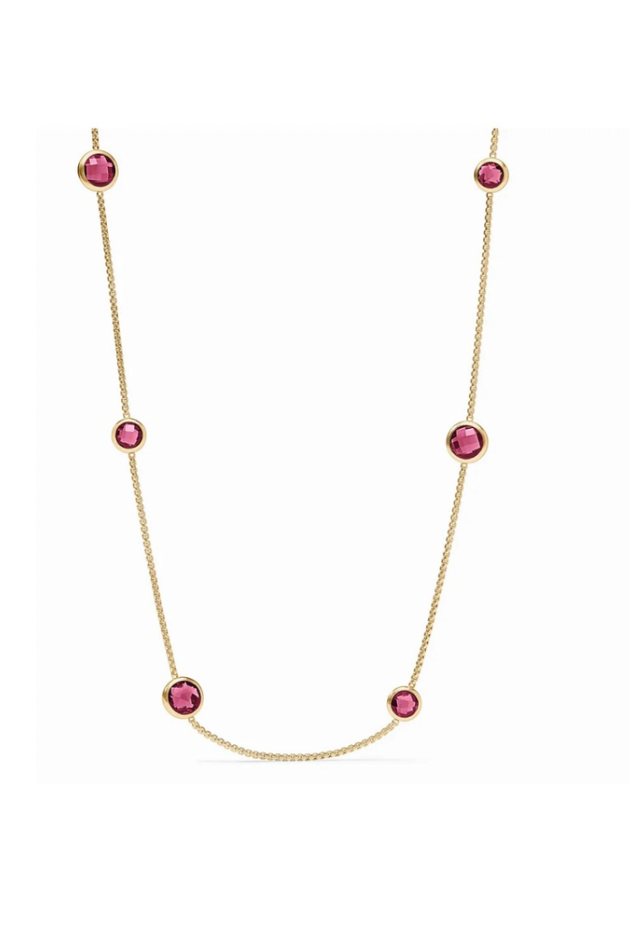 Rainbow Station Necklace - Tourmaline Pink
