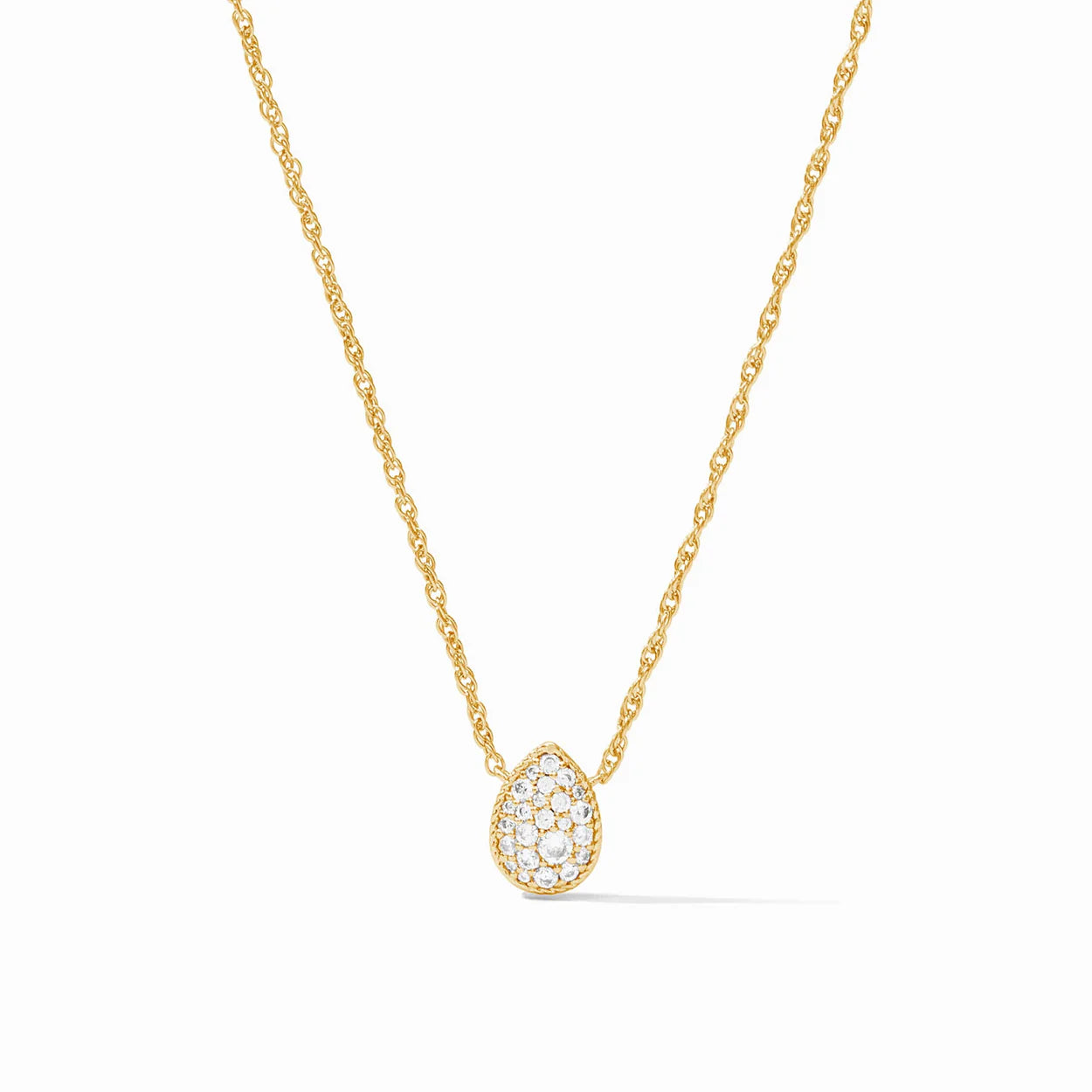 Pave Teardrop Delicate Necklace - Cubic Zirconia