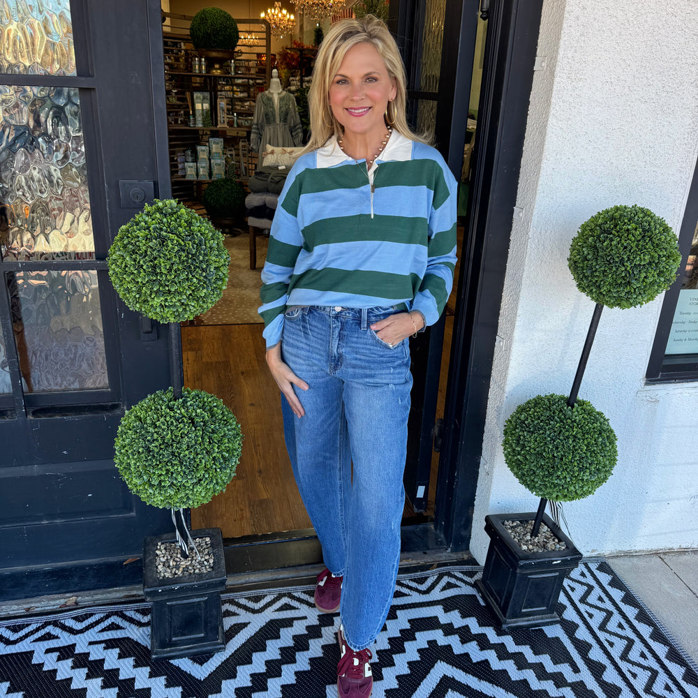 High Rise Barrel Jeans - Trasimeno