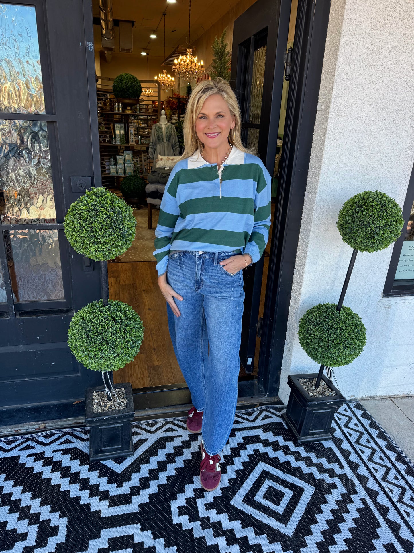 High Rise Barrel Jeans - Trasimeno