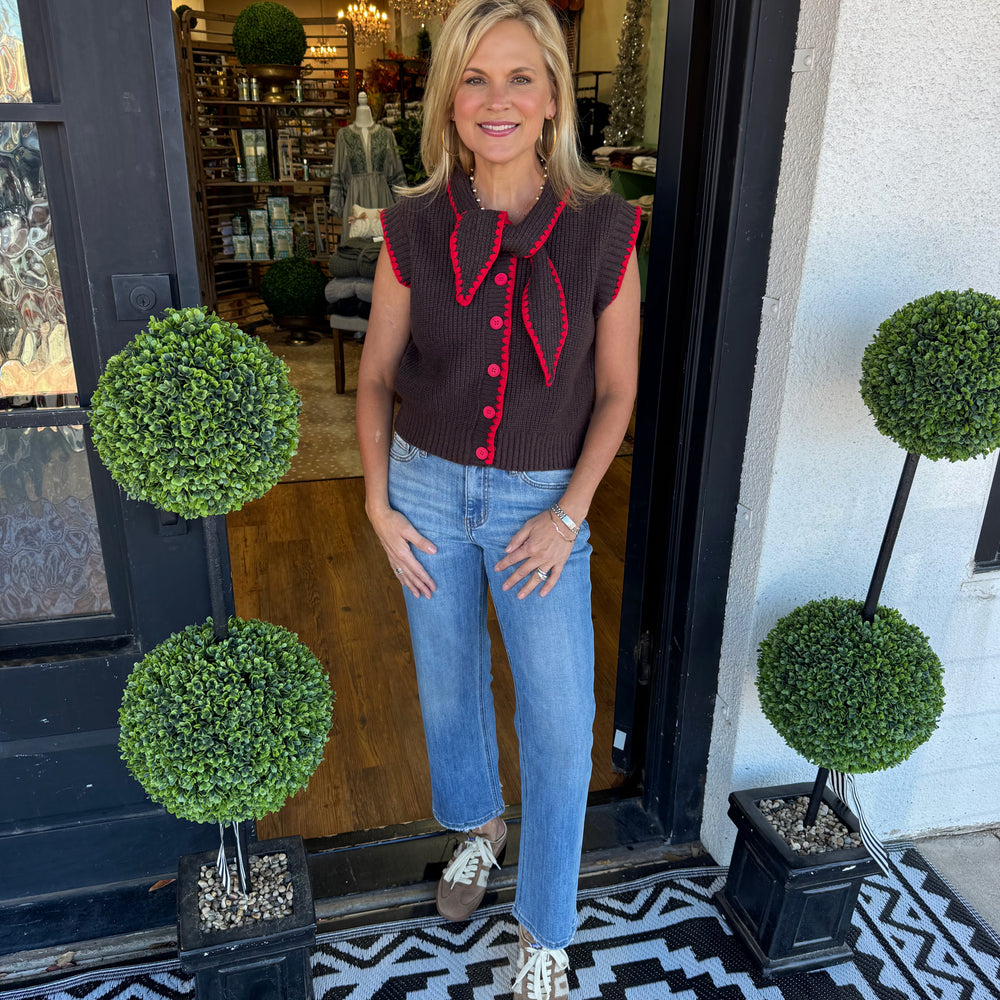 Honey Top - Charcoal Red