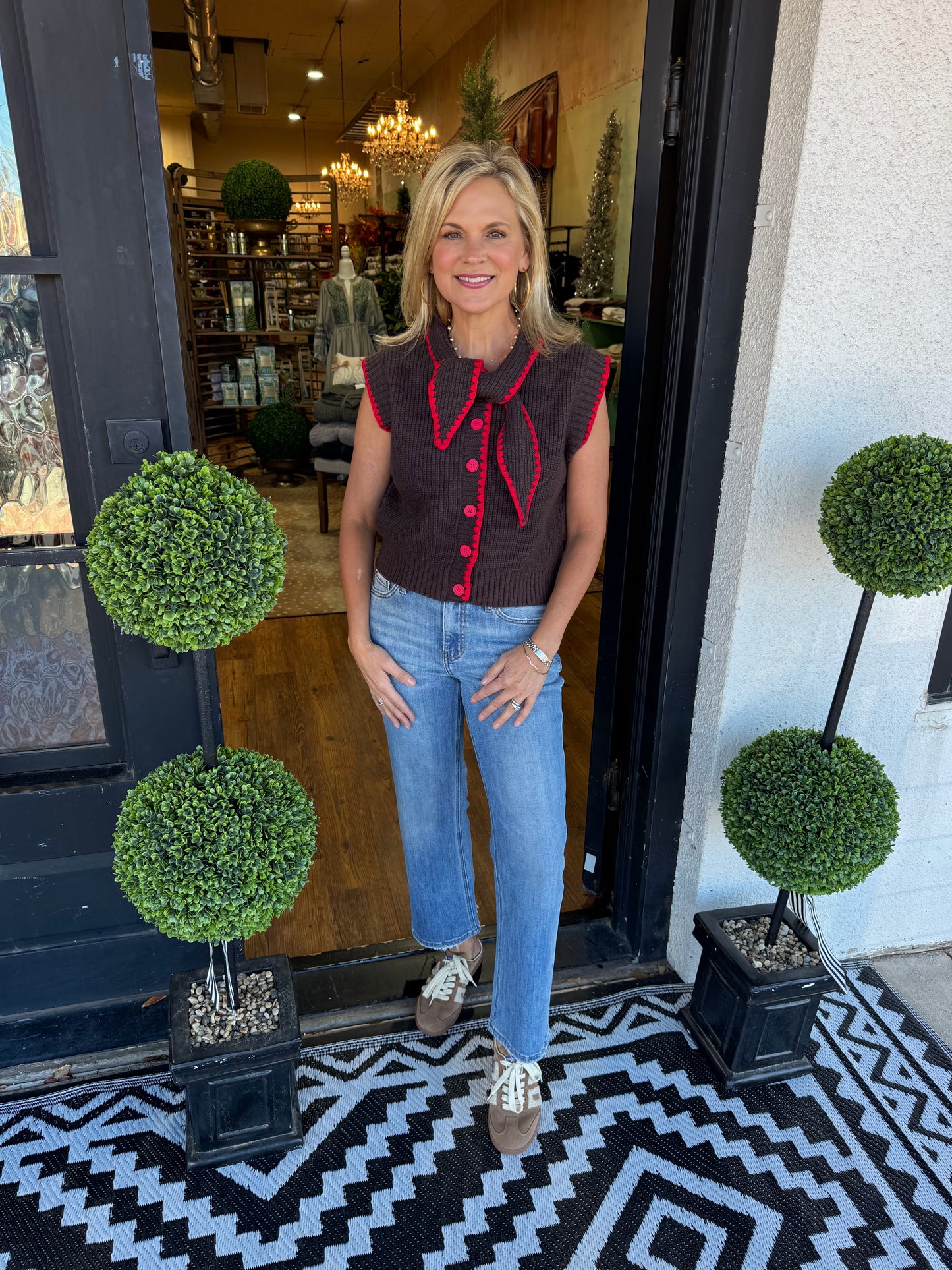 Honey Top - Charcoal Red