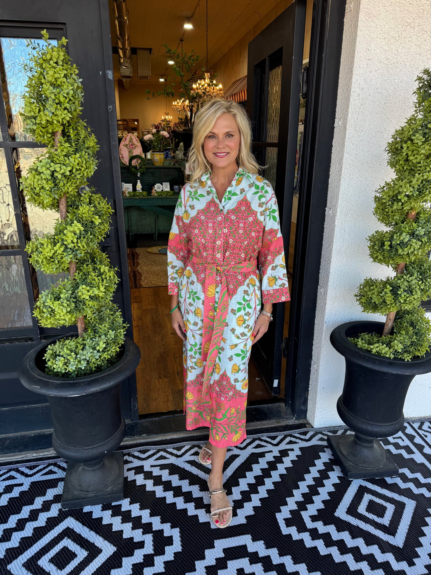 Uncle Frank Bordered Shirt Dress