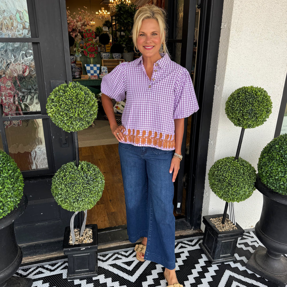 
                  
                    Ivy Jane Checked Border Popover Top
                  
                