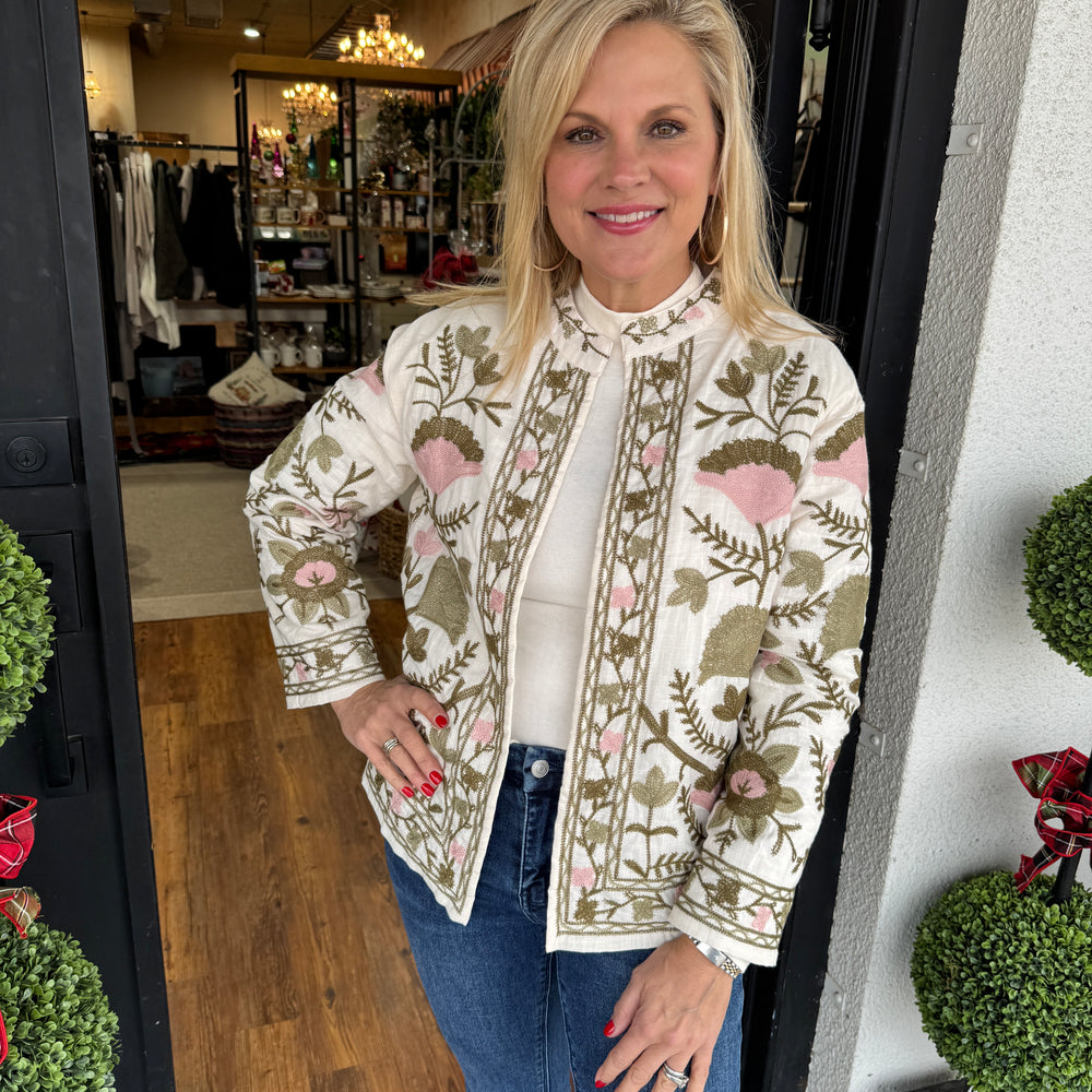 Kirby Floral Jacket- Cream