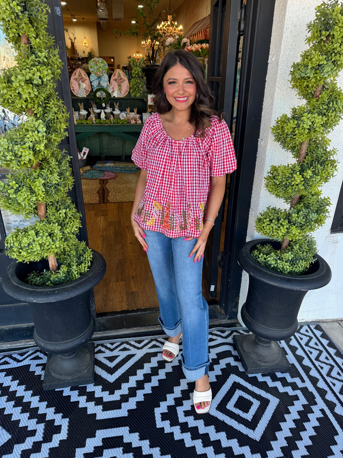 Ivy Jane Gingham & Flowers Top