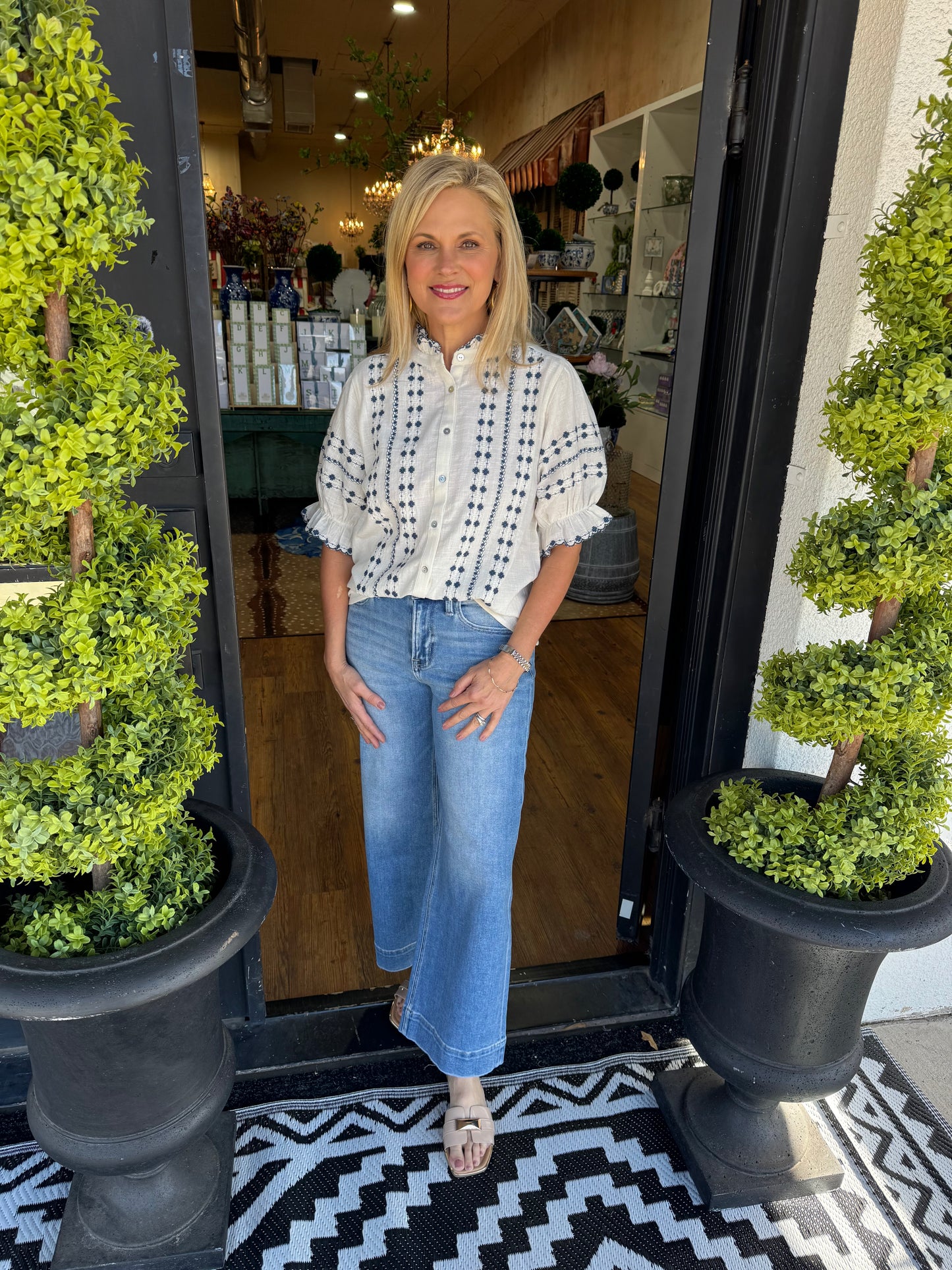 Ivy Jane Rows of Embroidery Top