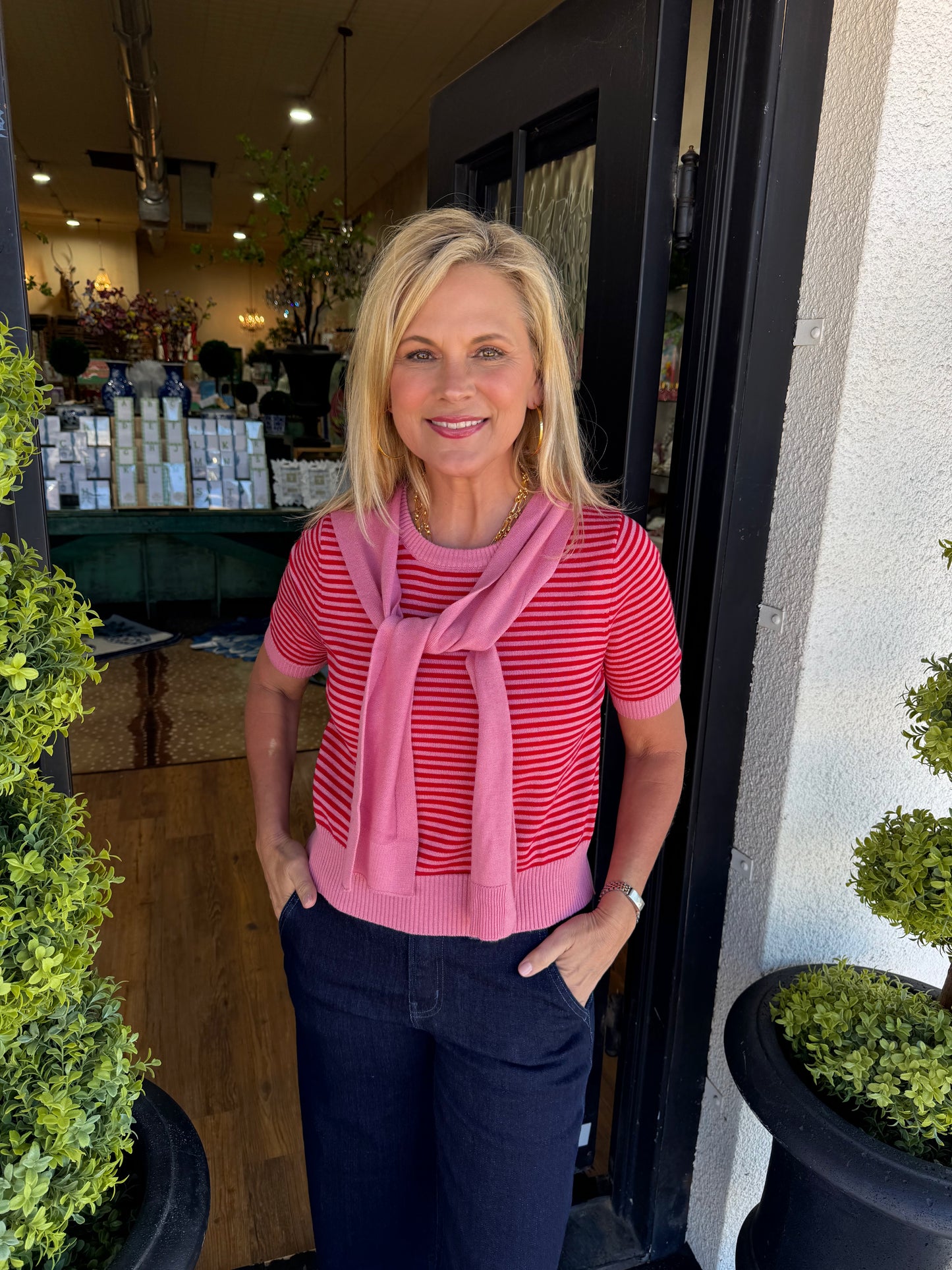 Tiffany Top - Pink Red