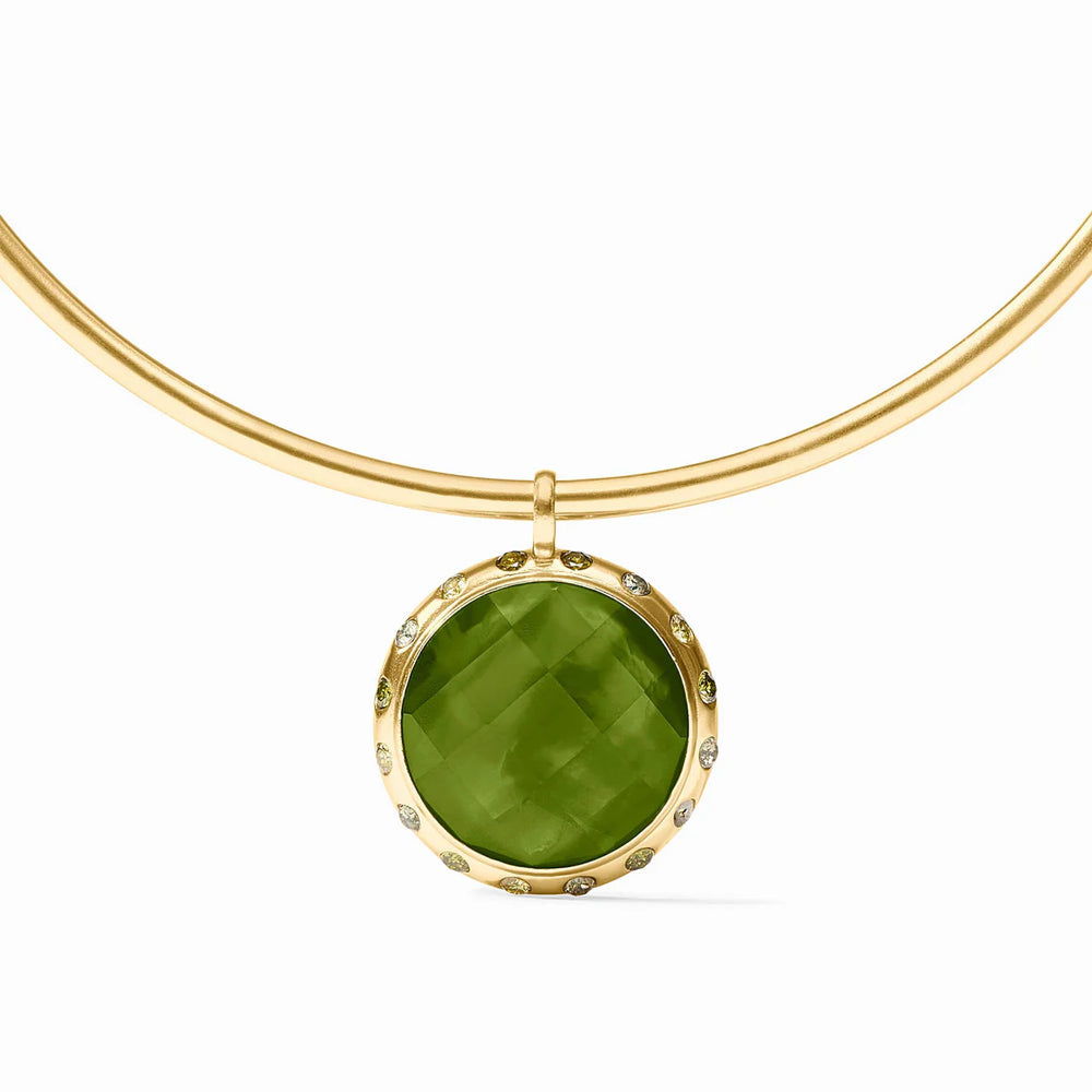 Rainbow Statement Necklace - Iridescent Palmetto Green