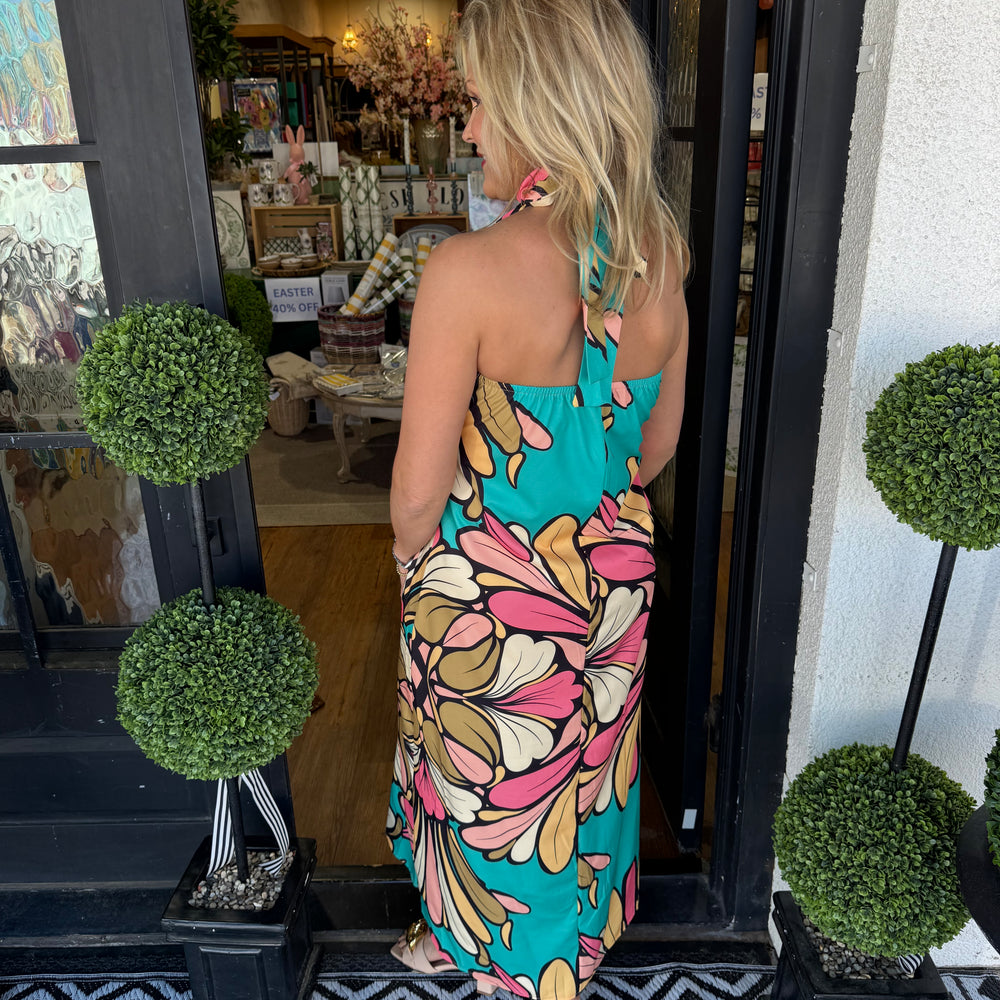 Pricilla Halter Tropical Dress