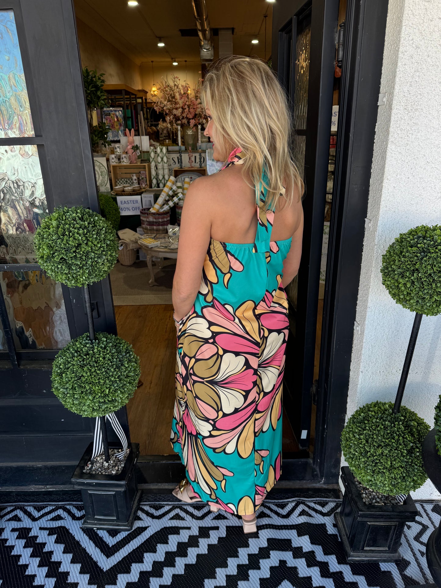 Pricilla Halter Tropical Dress