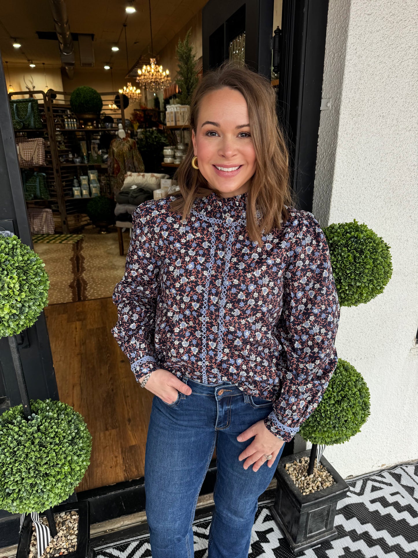 Marguerite Top - Navy