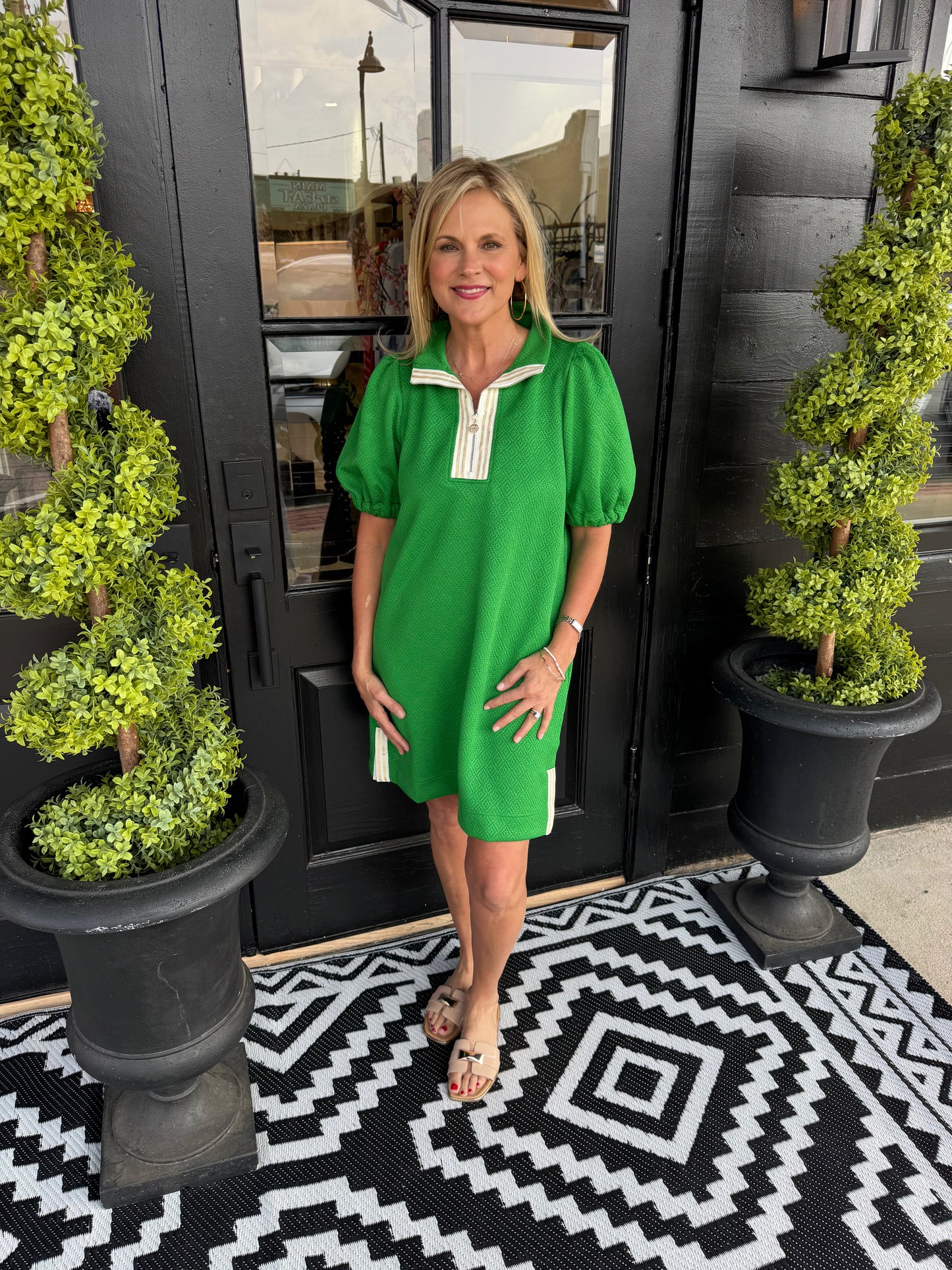 Mary Square Andie Dress Green