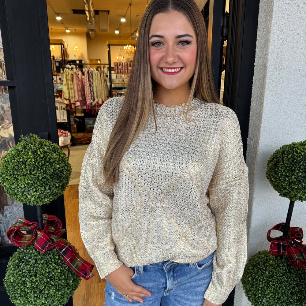 Catalina Gold Foil Knit Sweater