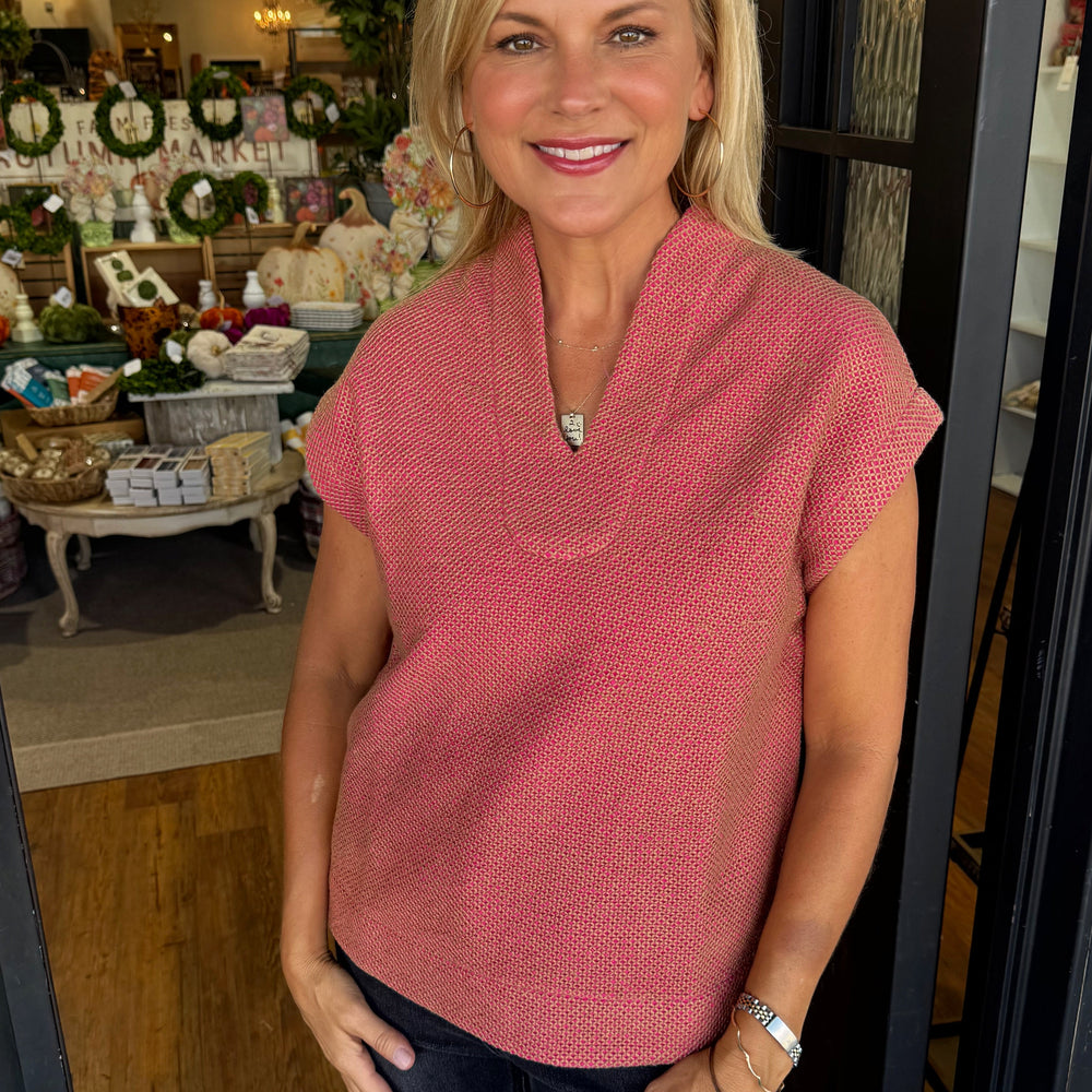 Ivy Jane Stitched Popover Top - Berry