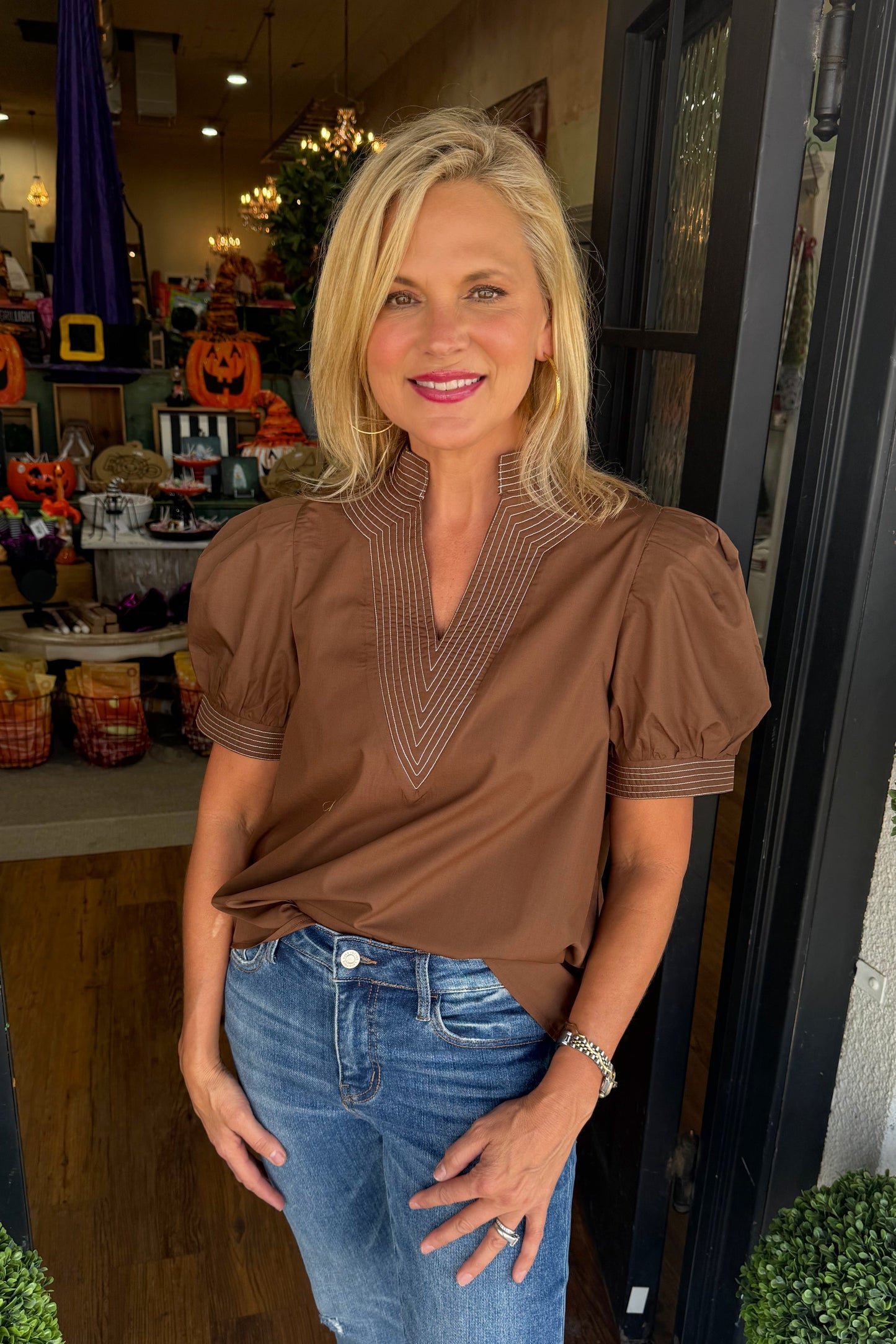 Eliza Top - Brown
