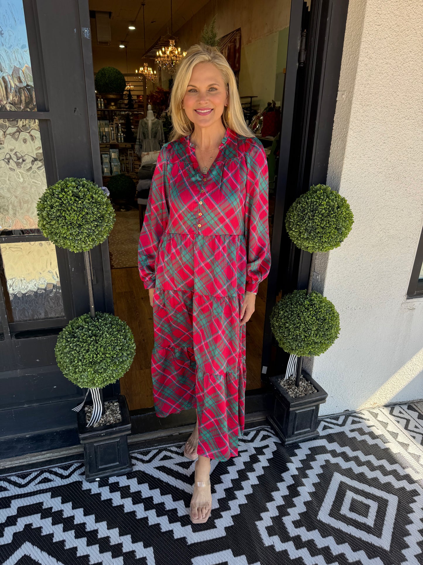 Gracelyn Plaid About You Dress - Pink