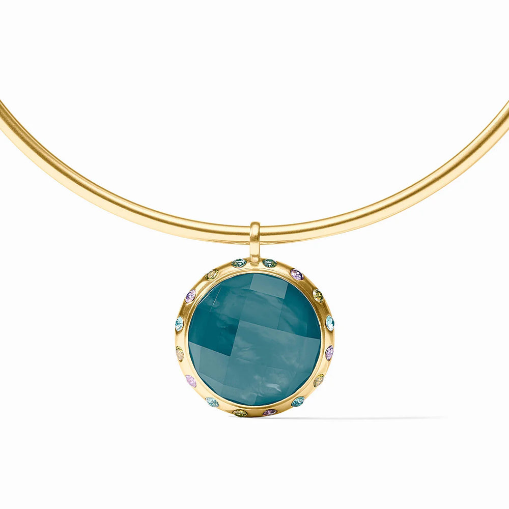 Rainbow Statement Necklace - Iridescent Montana Blue