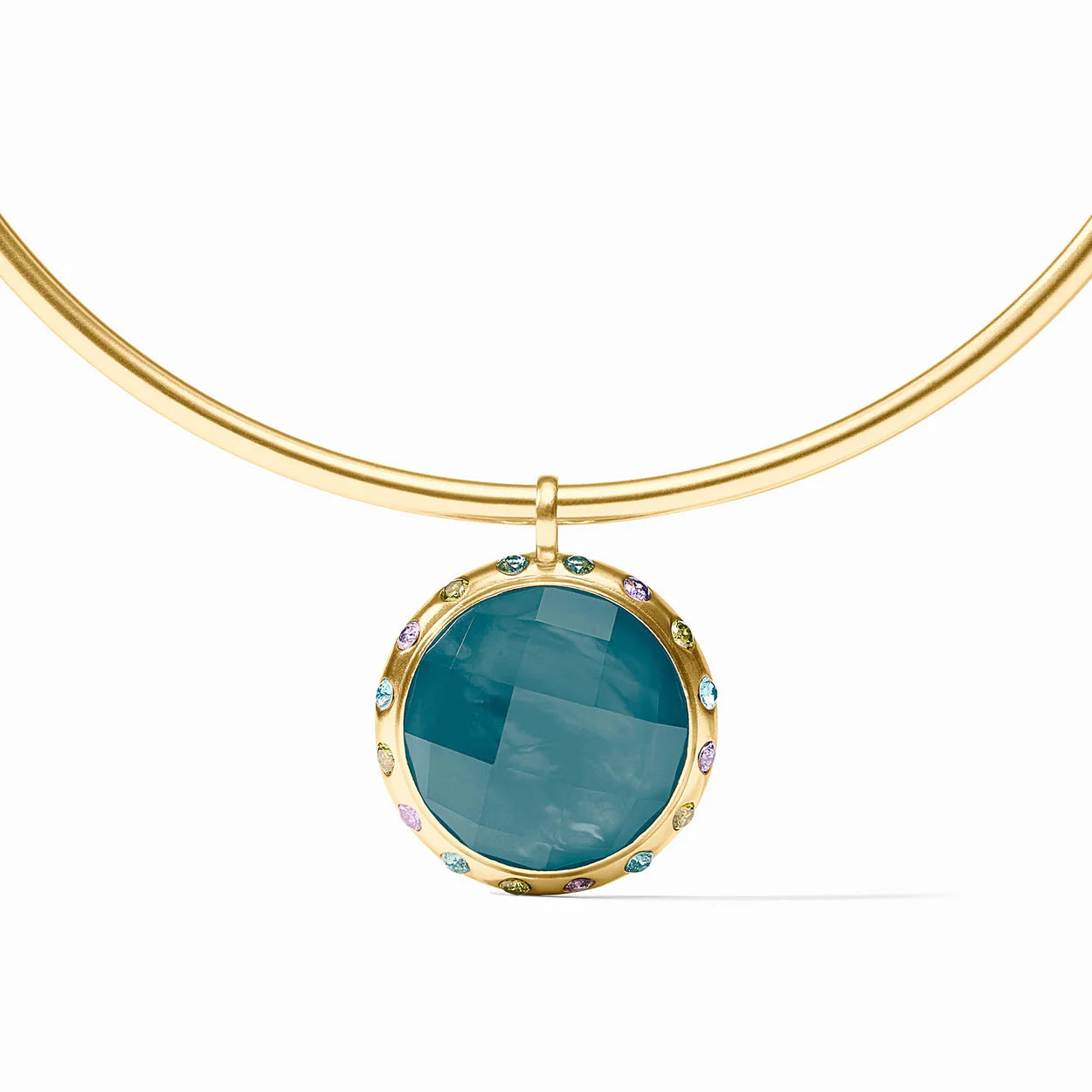 Rainbow Statement Necklace - Iridescent Montana Blue