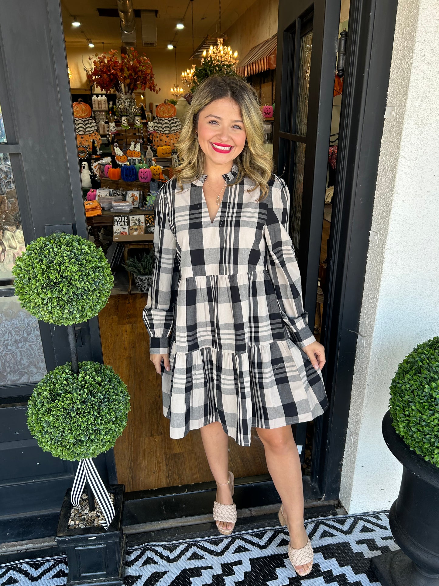 Alana Plaid Dress