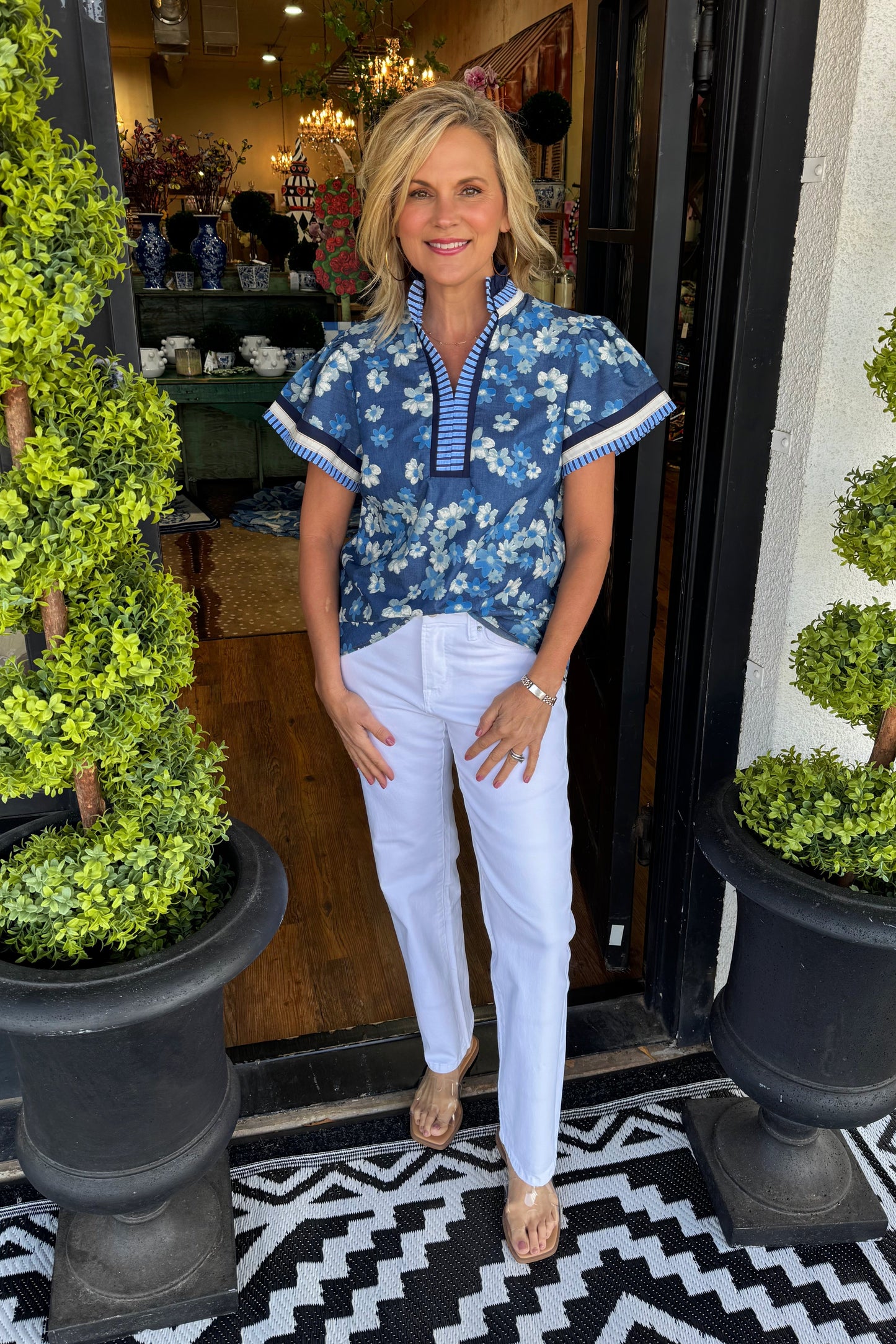 Quinn Top - Denim Blue