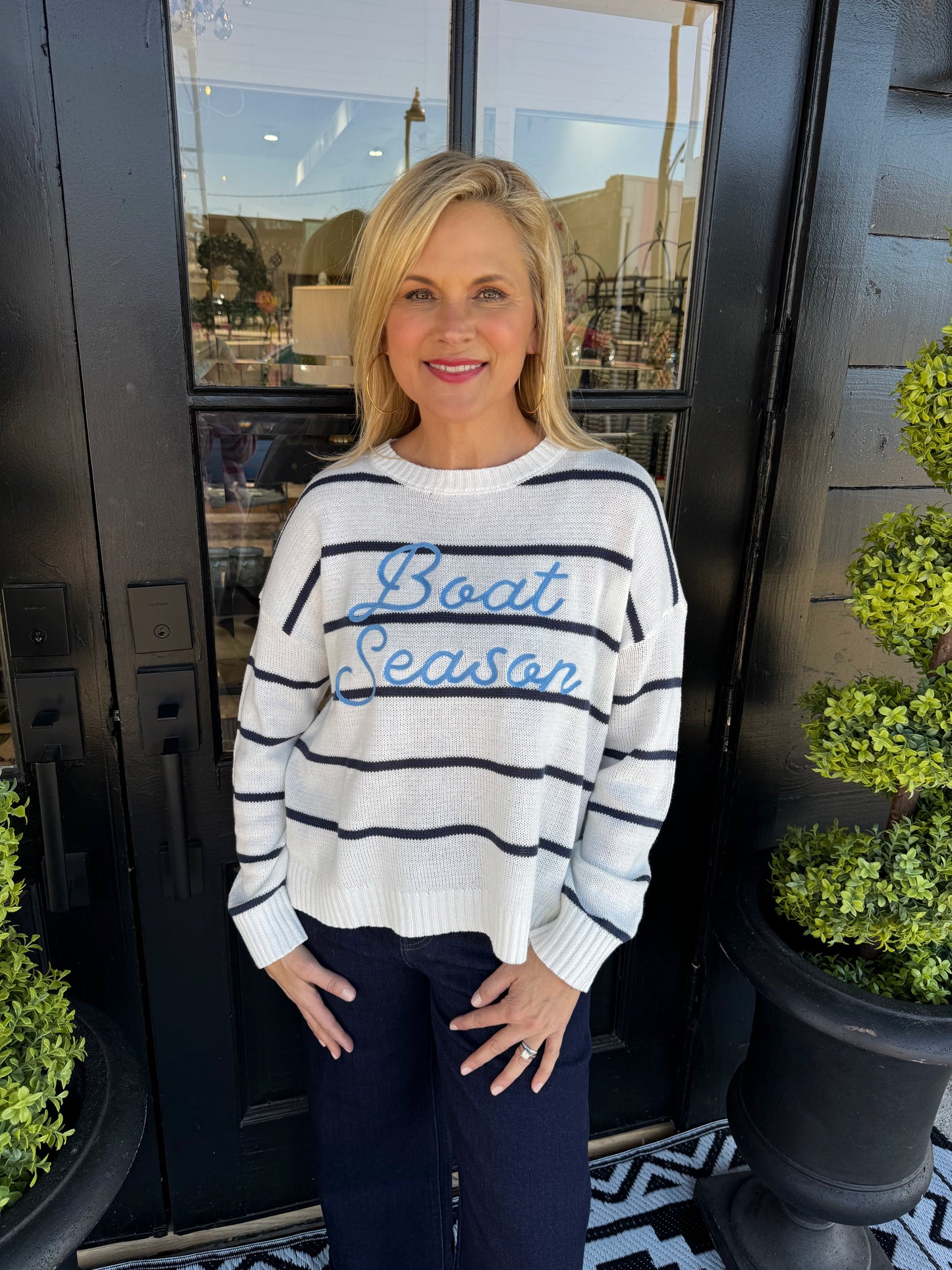 Boat Season Sweater - White