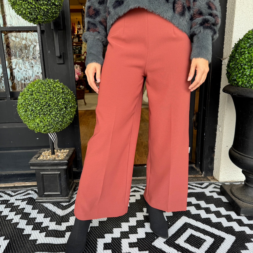 
                  
                    June Wide Leg Pants- Rust
                  
                