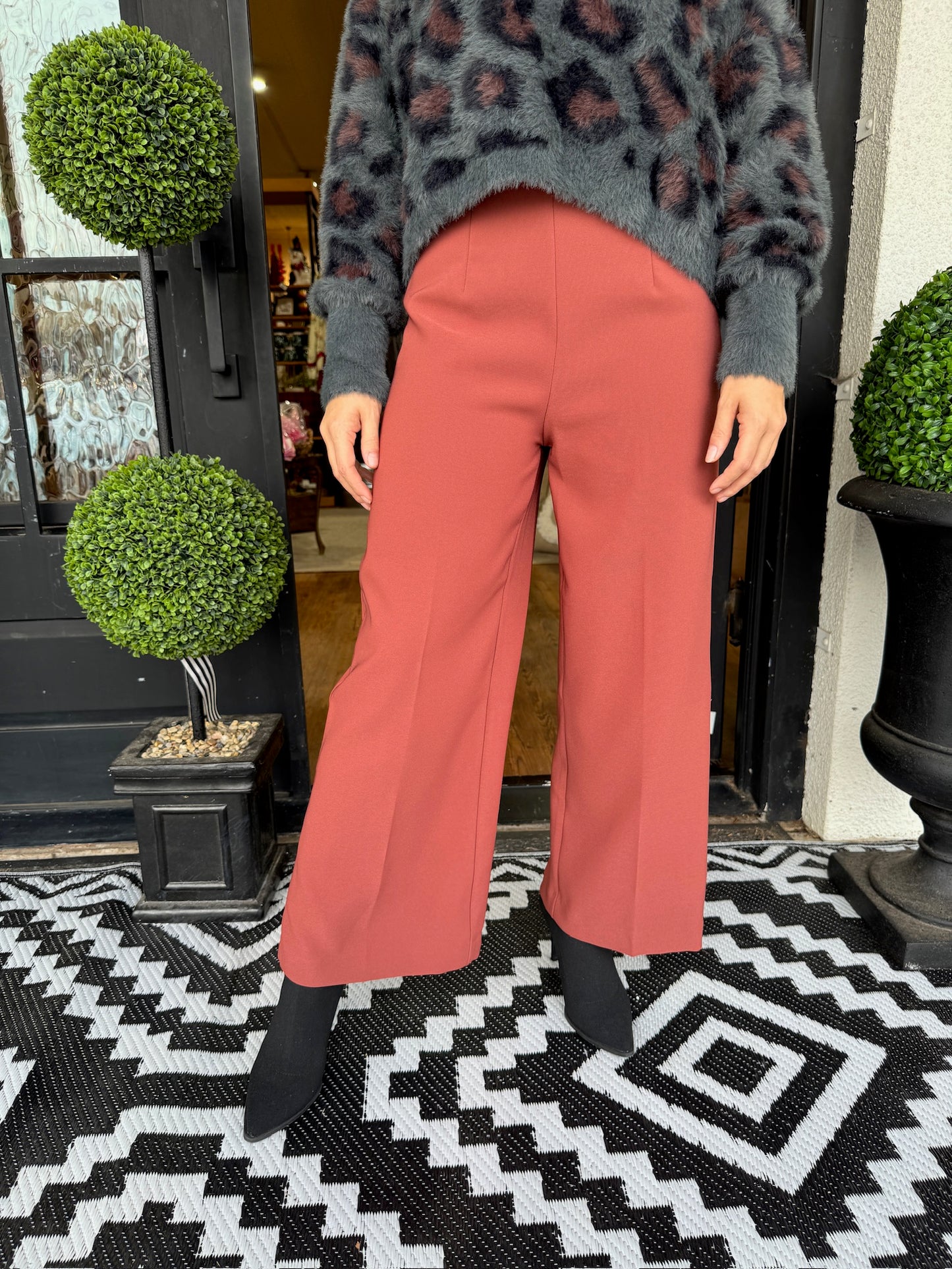 June Wide Leg Pants- Rust