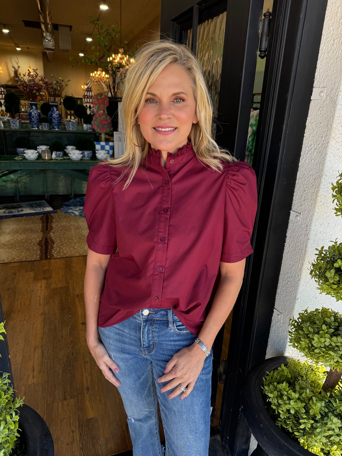 Ninette Top - Burgundy