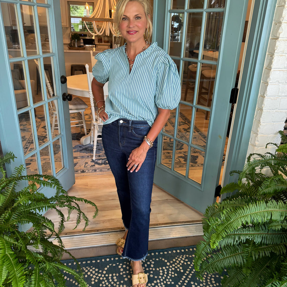 
                  
                    Lainey Simple Stripe Top - Blue/Green
                  
                