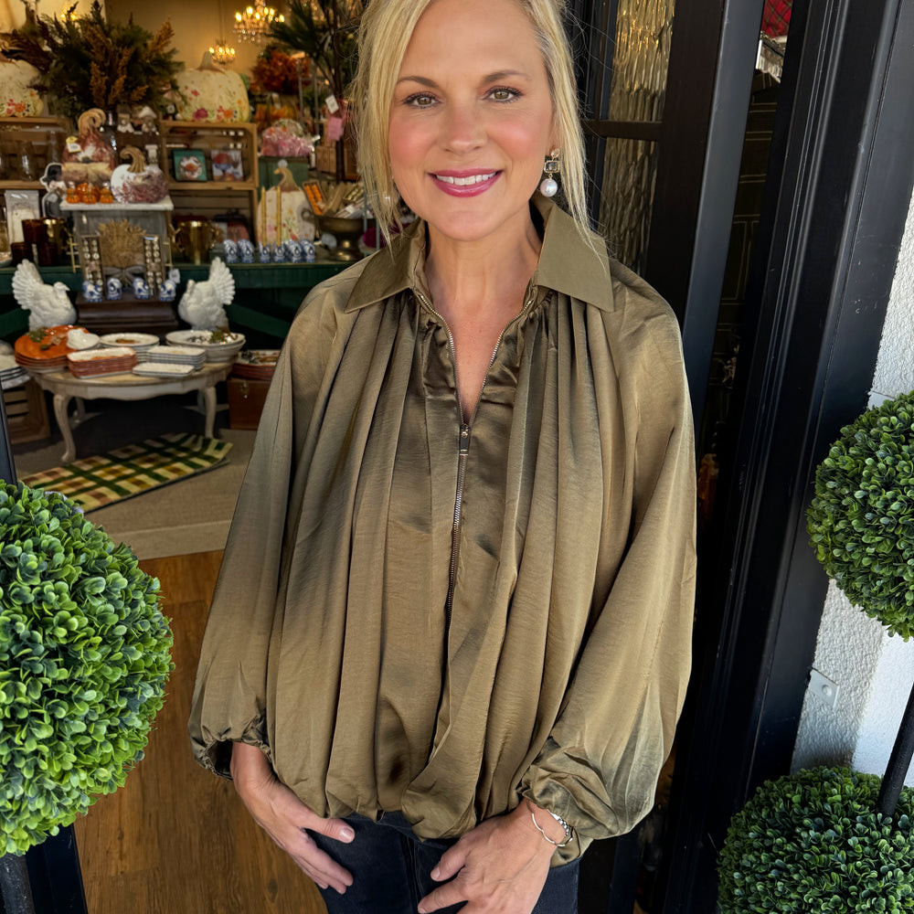 Banks Bomber Jacket Top - Olive