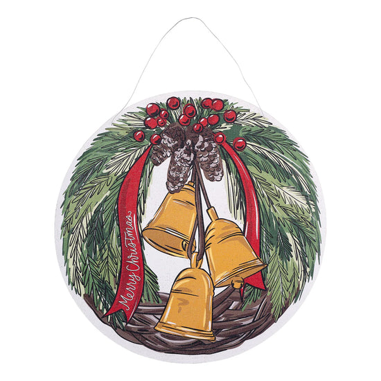 Give Thanks Pumpkin/ Merry Christmas Bell Burlee Door Hanger