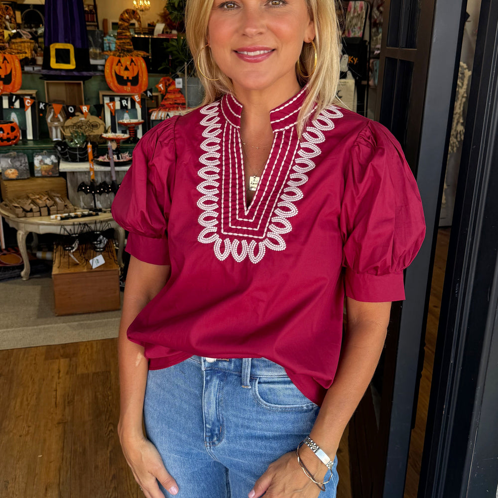 Amora Top - Burgandy