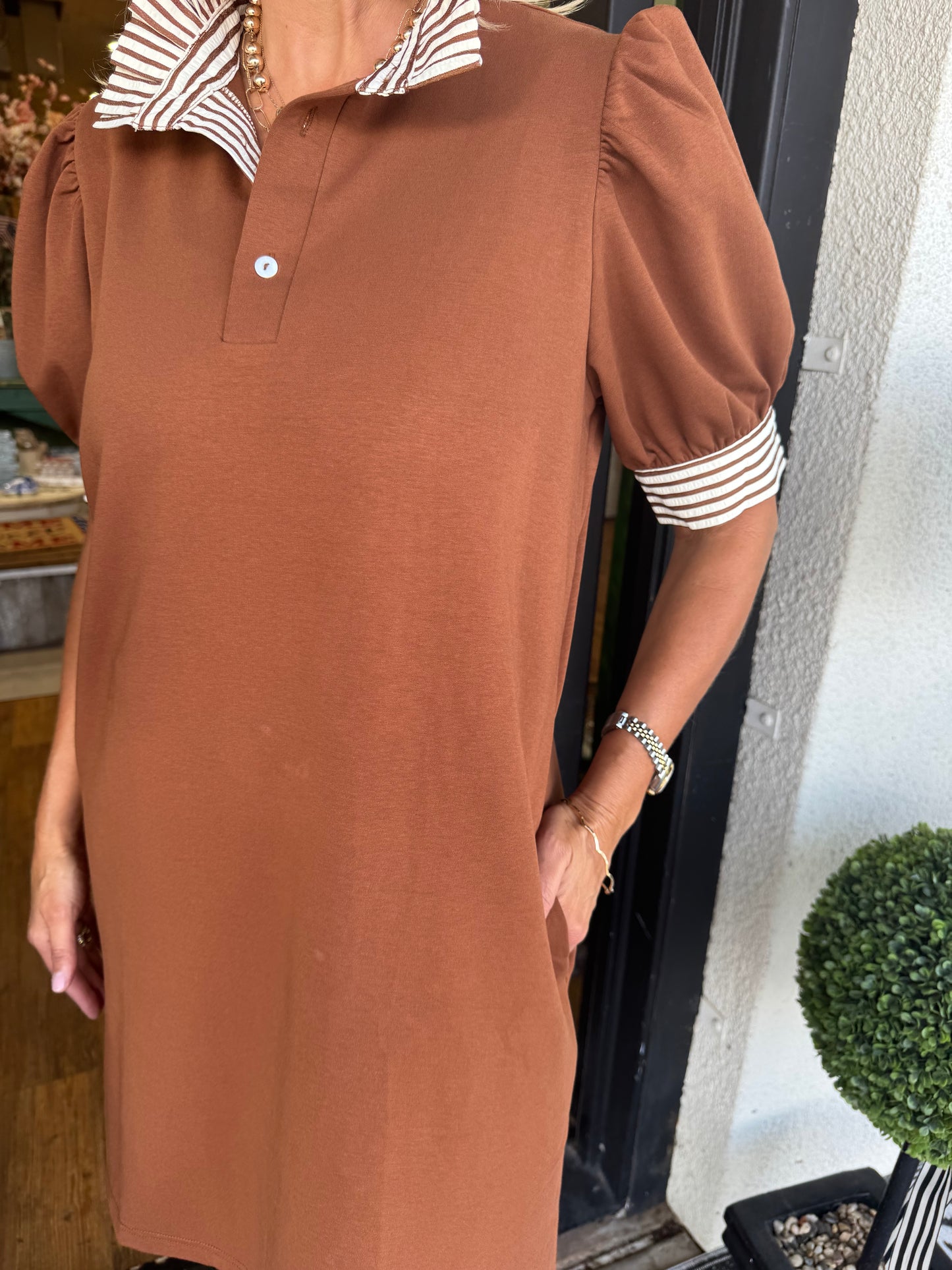 Constance Dress- Brown