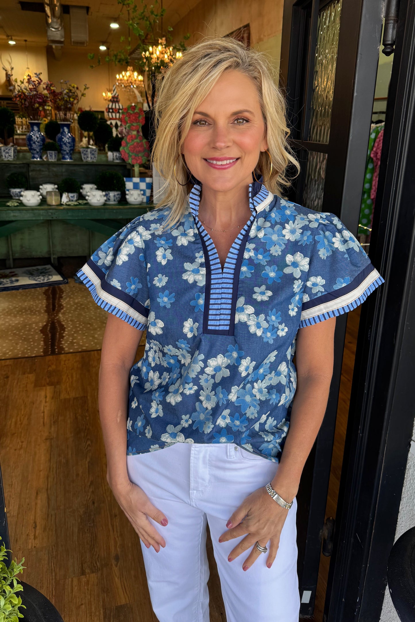 Quinn Top - Denim Blue