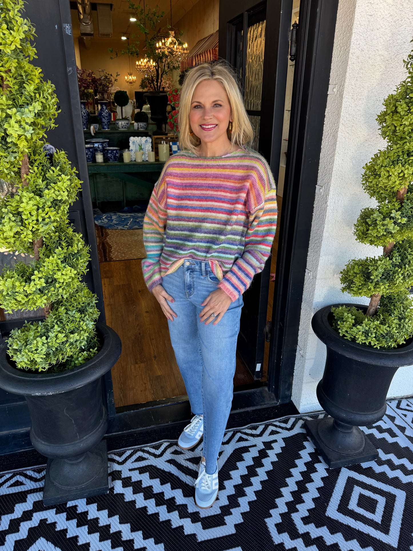 Abby Sweater - Sky/Purple