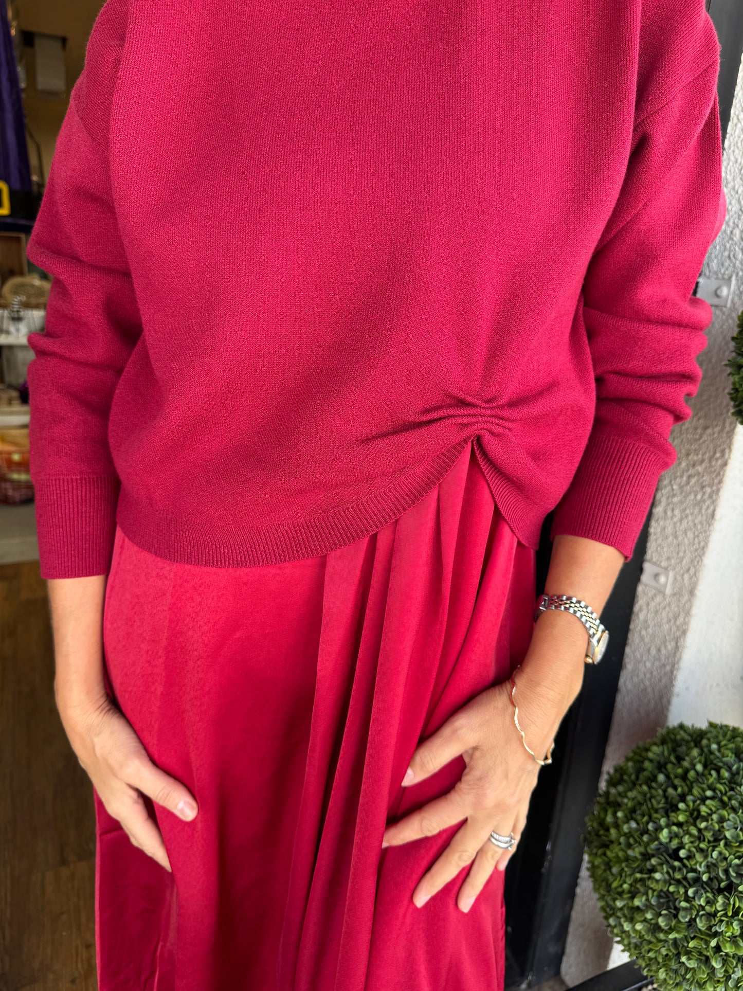 Julie Dress Set - Burgundy