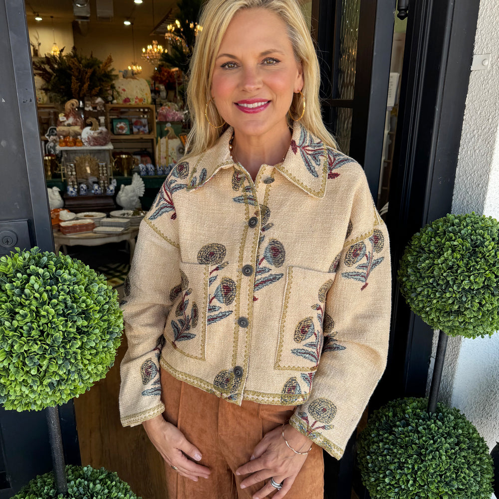Ivy Jane Lurex Block Print Jacket
