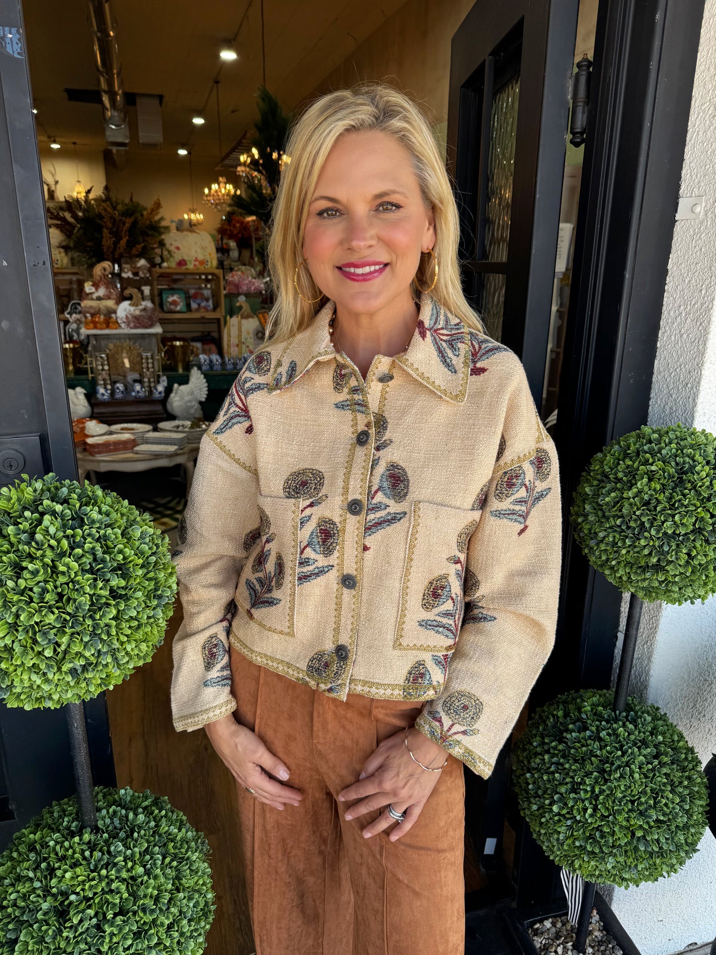 Ivy Jane Lurex Block Print Jacket