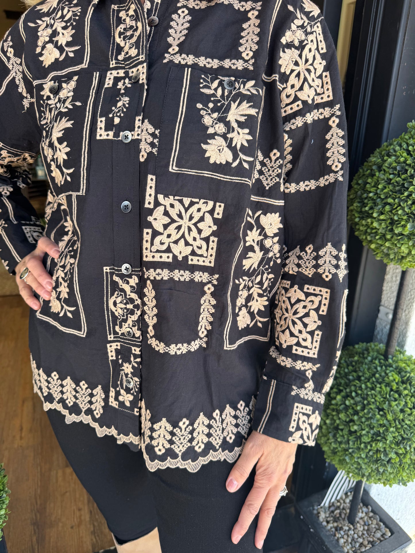 Ivy Jane Scarf Embroidered Shirt