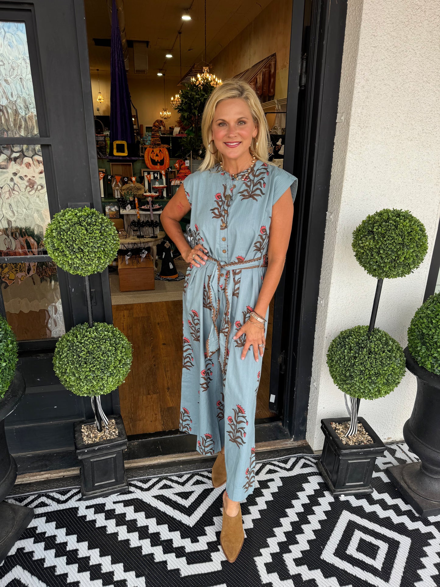 Uncle Frank Block Print Jumpsuit
