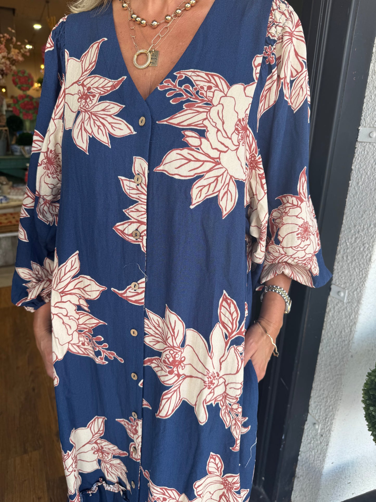 Emma Dress - Navy