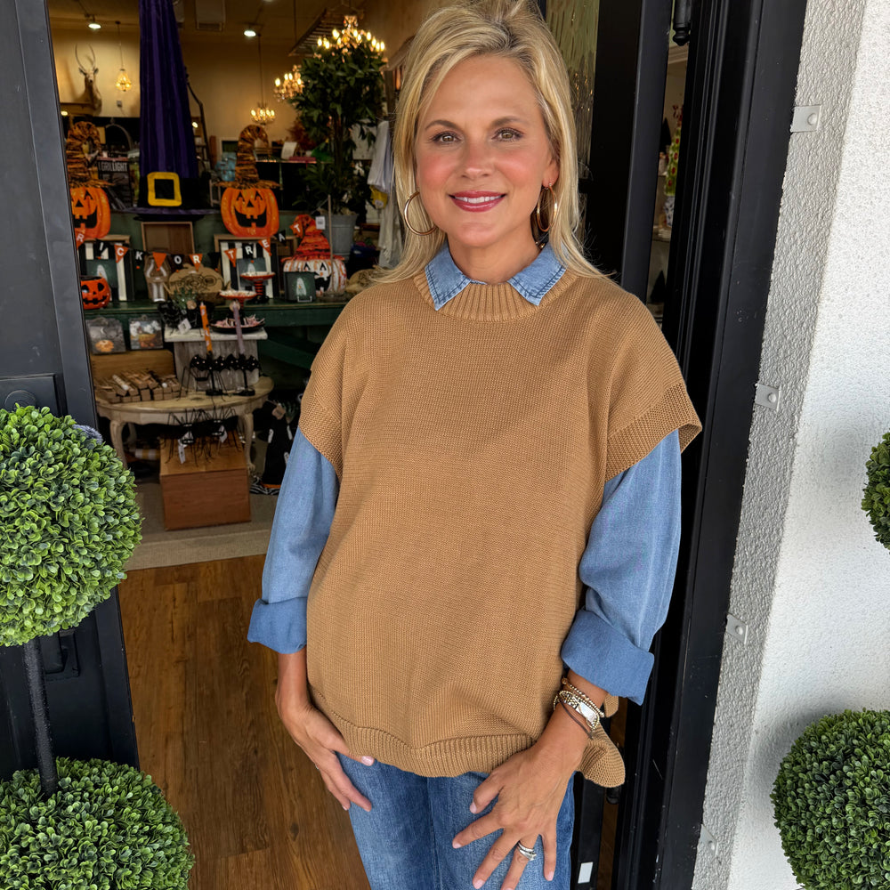 Tye Sweater Vest - Tan