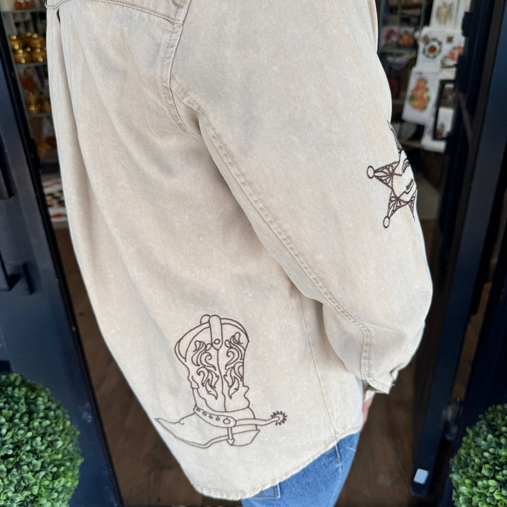 
                  
                    Maize Embroidered Button Down Top
                  
                