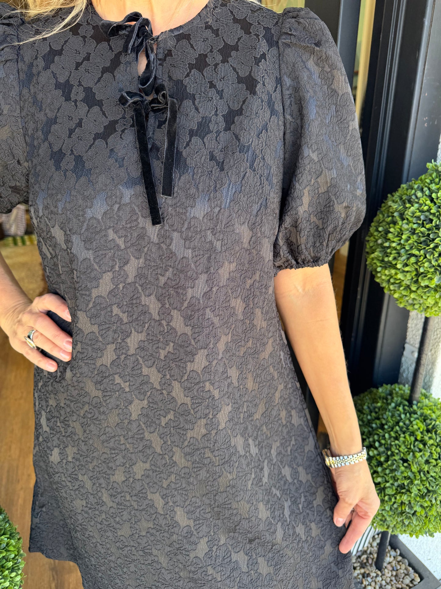 Mary Square Lana Jet Black Dress