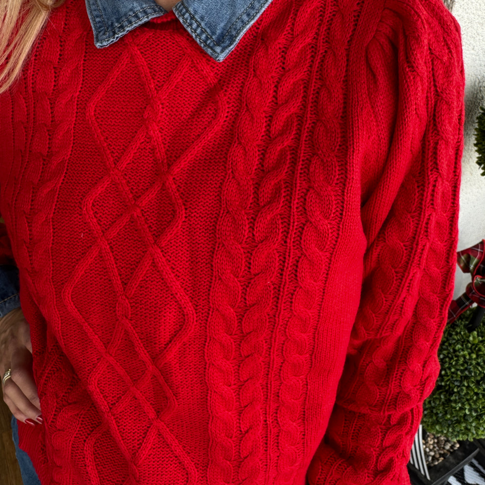 Hallie Sweater- Red