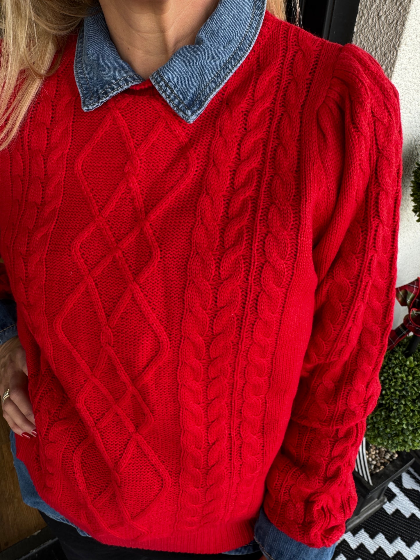 Hallie Sweater- Red